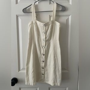 White Denim Button-up Dress